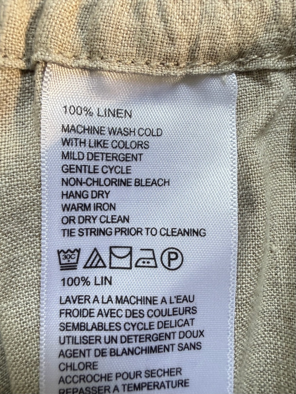 Tommy Bahama 100% Linen Drawstring Wide Leg Pants Womens Small Pull On Beige - Picture 8 of 10